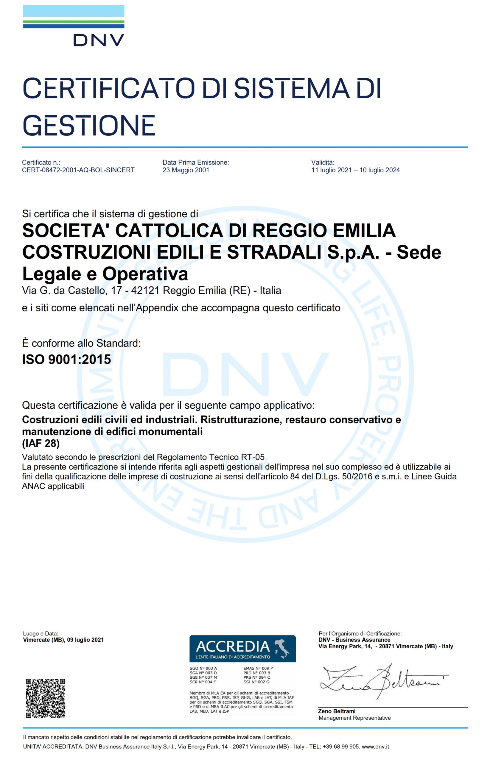Certificazioni Societ Cattolica Di Reggio Emilia Costruzioni Edili E certificazioni-societ-cattolica-di-reggio-emilia-costruzioni-edili-e