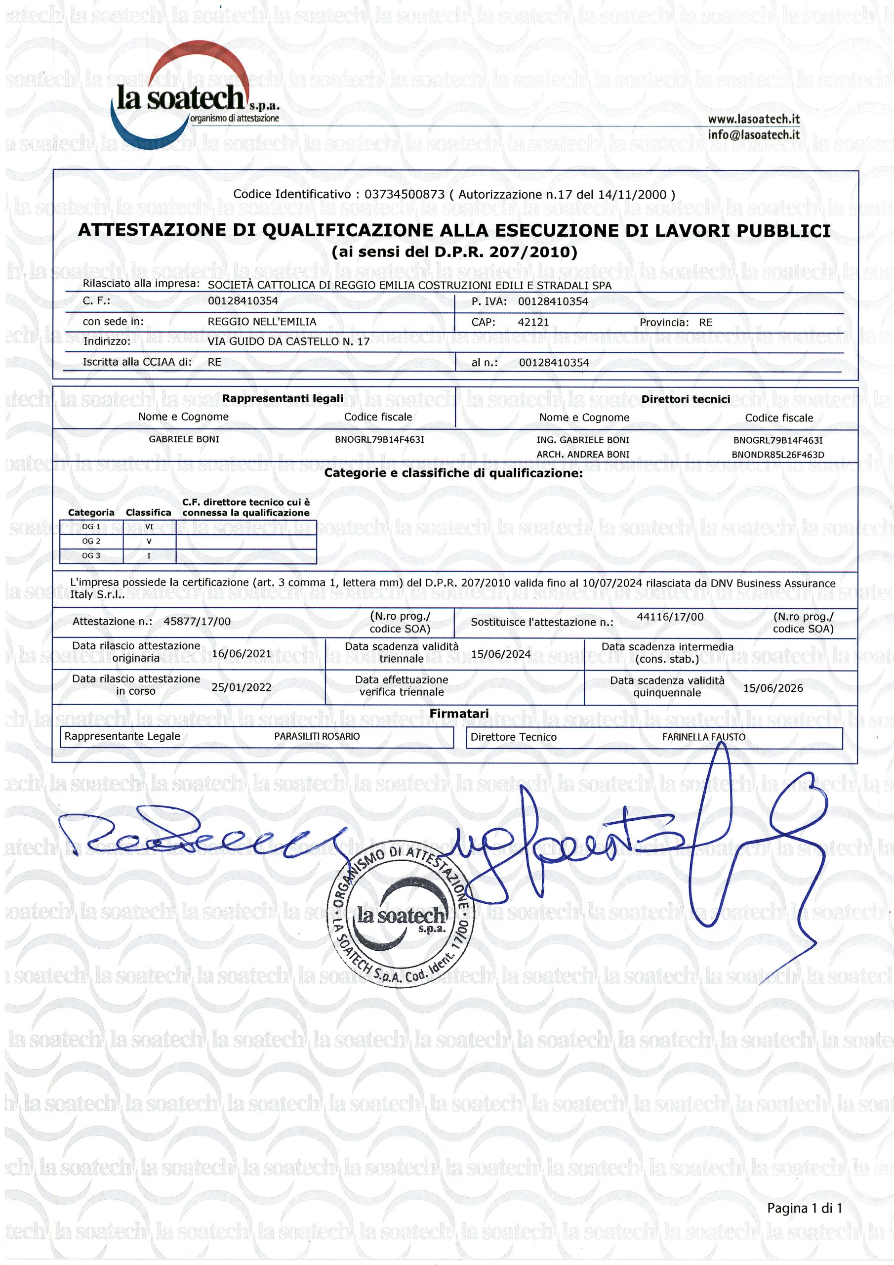 Certificazioni Societ Cattolica Di Reggio Emilia Costruzioni Edili E certificazioni-societ-cattolica-di-reggio-emilia-costruzioni-edili-e